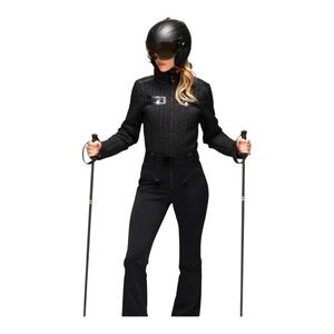 Goldbergh Luxury Sports Black Quilted Ski Jumpsuit NWT